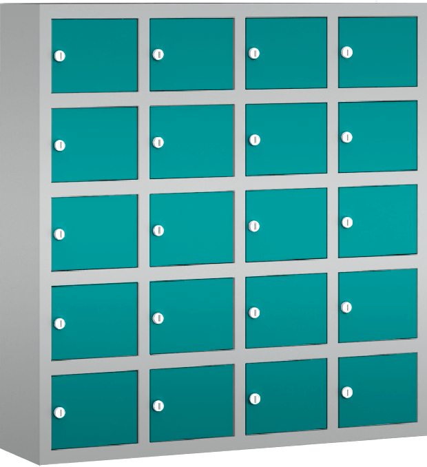 Wertfachschrank/ Handyschrank mini - stehend oder hängend - 4 Abteile - 20 Fächer