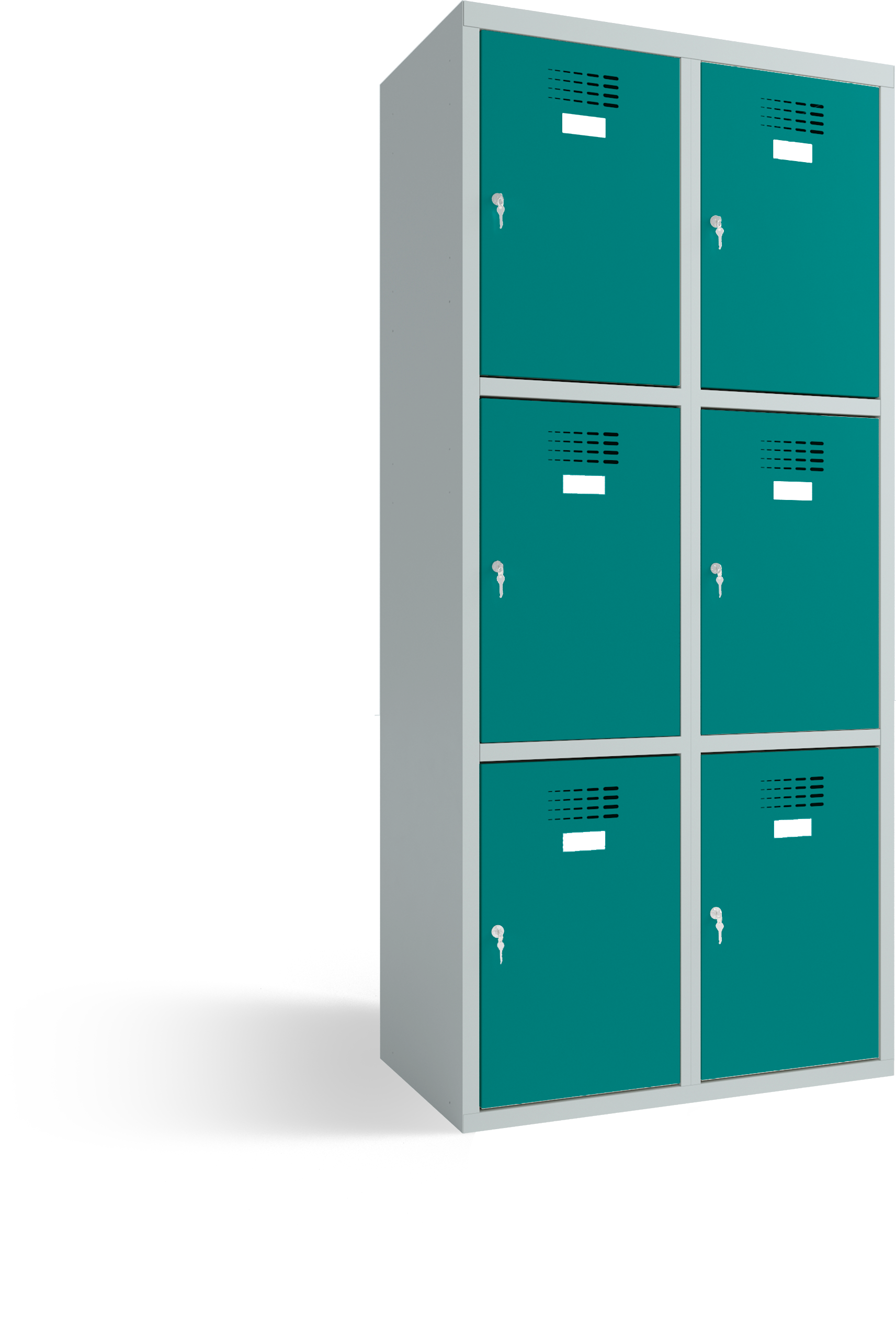 Schließfachschrank/Fächerschrank - 2 Abteile - 6 Fächer