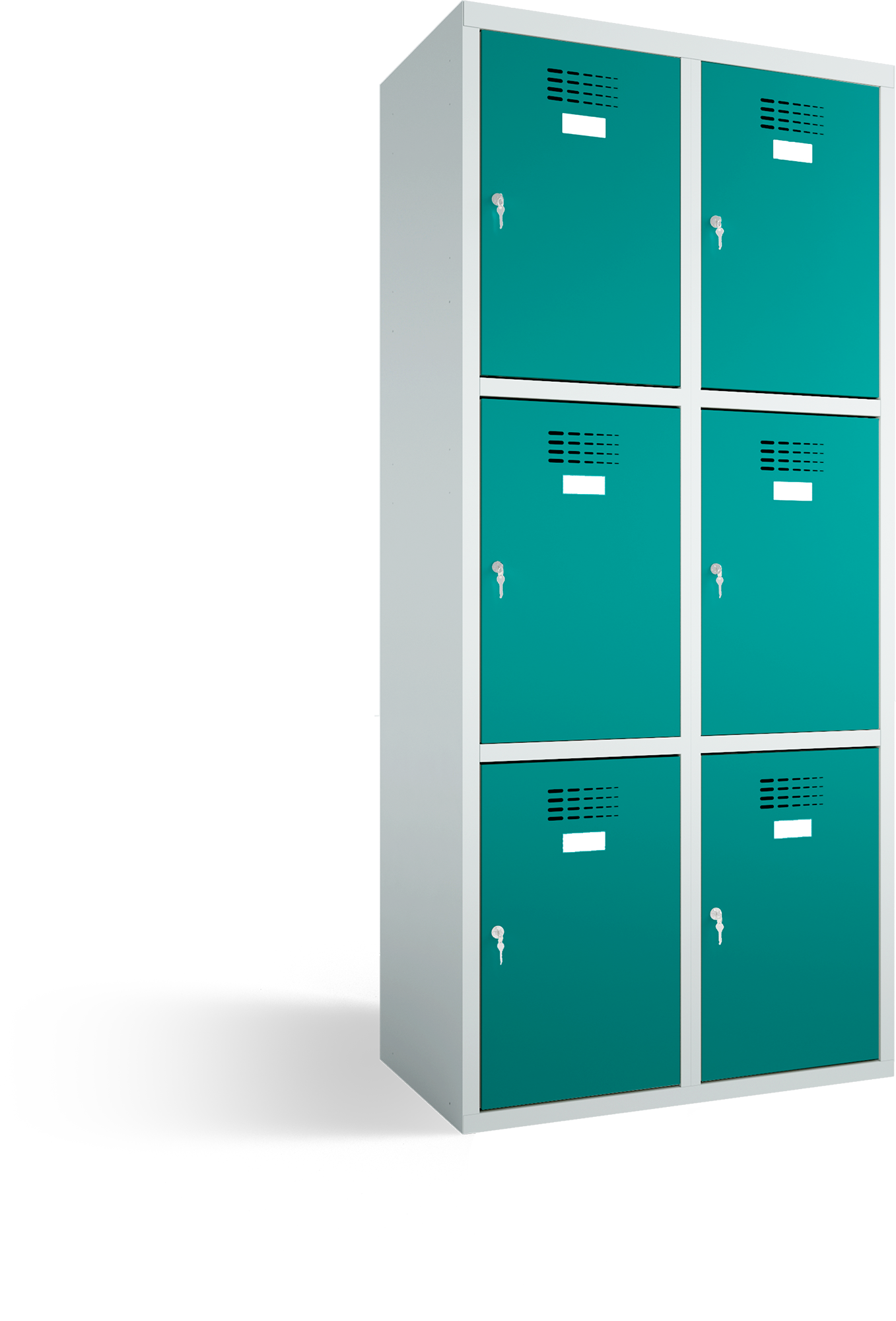 Schließfachschrank/Fächerschrank - 2 Abteile - 6 Fächer