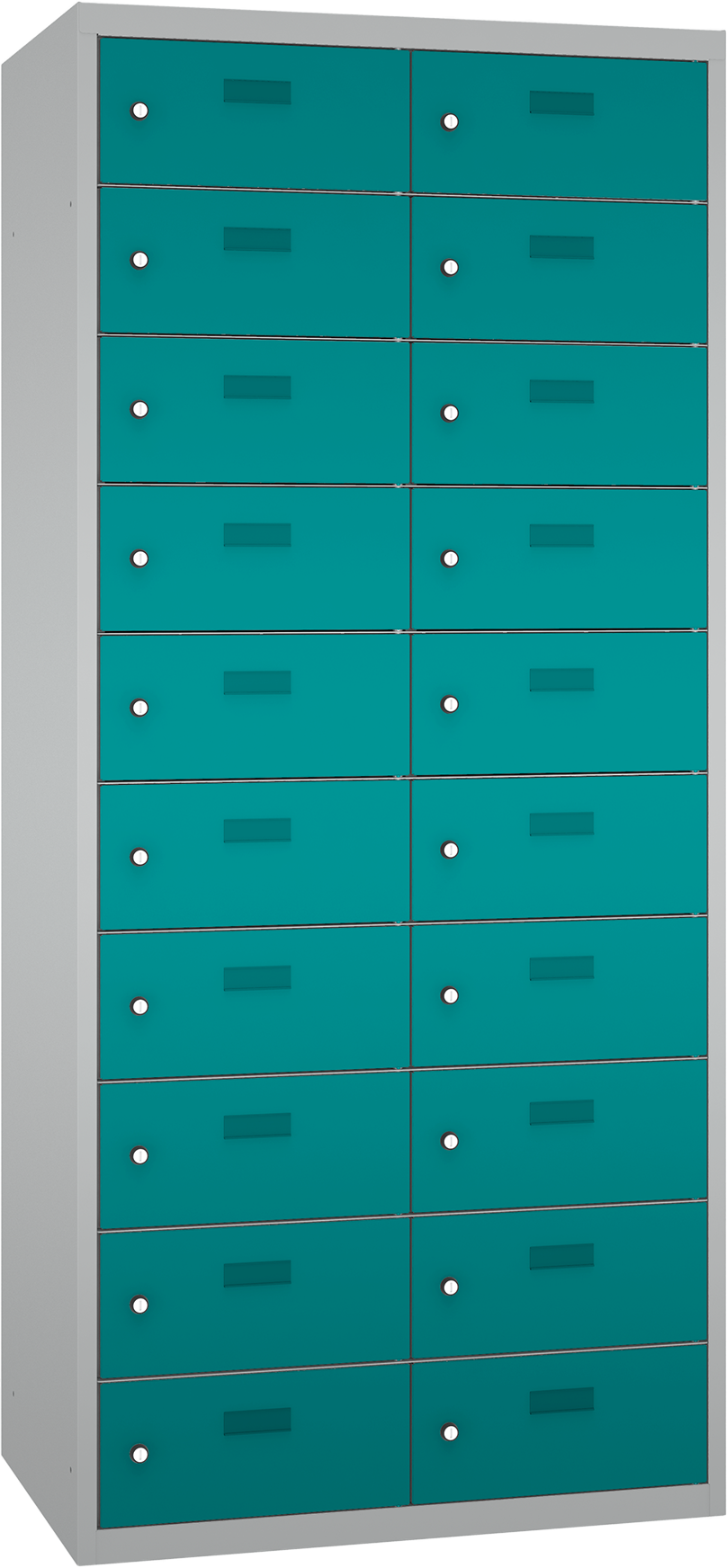 Schließfach/Kantinenschrank - 2 Abteile - 20 Fächer - stehend - 1800x800x500 mm (HxBxT)