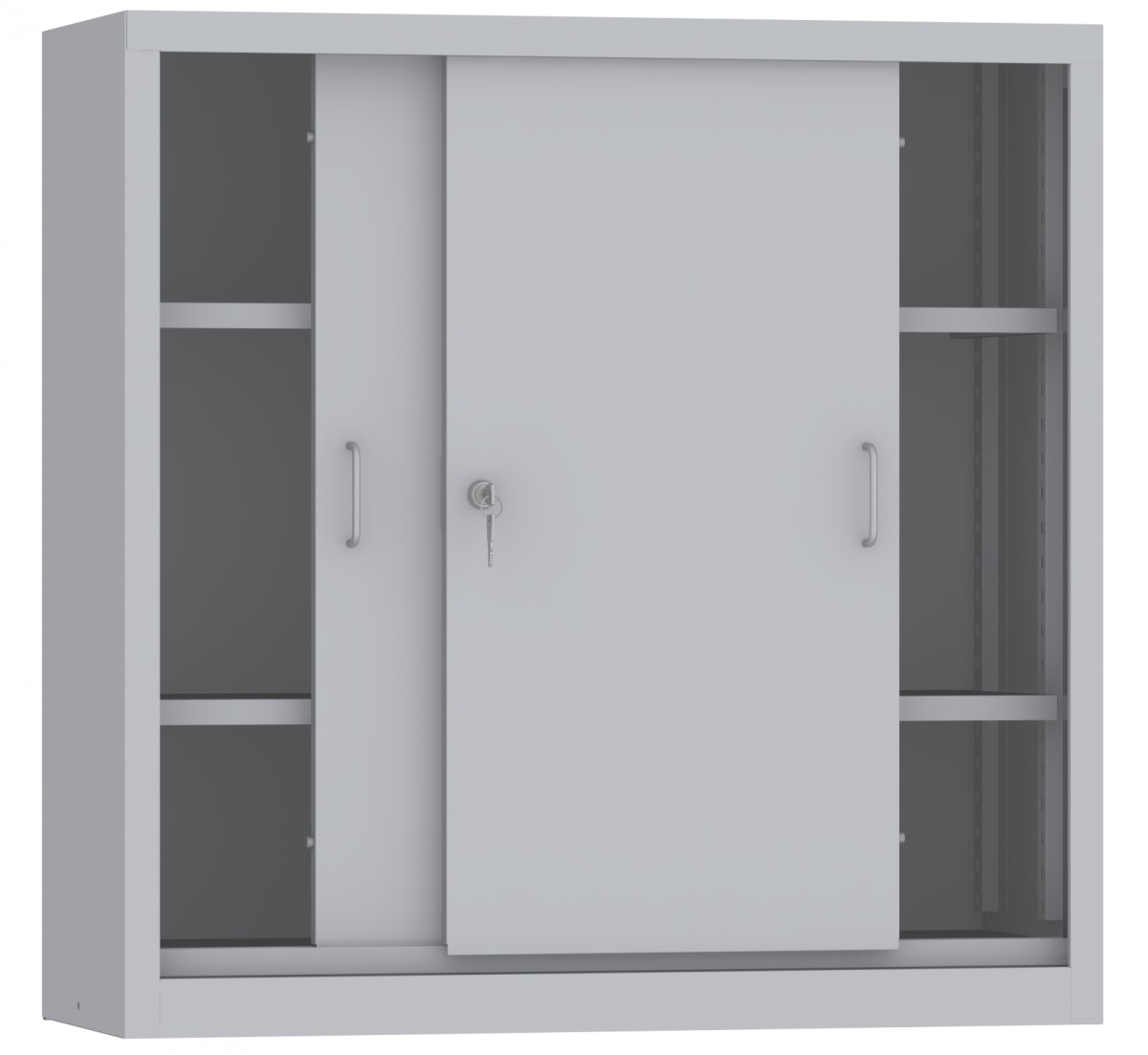 Schiebetürenschrank - 2 Einlegeböden - 1000x1000x400 mm  (HxBxT)
