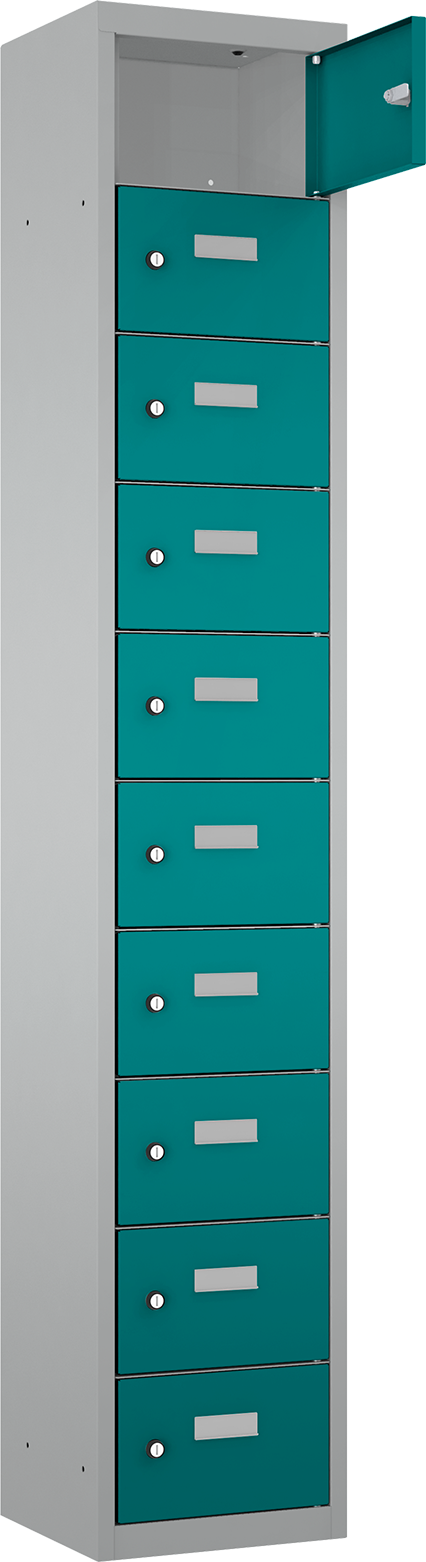 Schließfach/Kantinenschrank - 1 Abteil - 10 Fächer - stehend - 1800x325x300 mm (HxBxT)