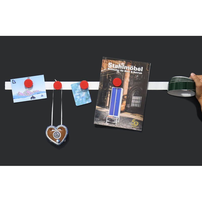 Magnetleiste auf Rolle - selbstklebend - weiß - 35x5000x0,3 mm - (HxBxT)