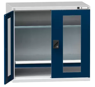 Flügeltürenschrank/ Werkzeugschrank SK1 - mit Glastür - 1000x1044x625 mm (HxBxT)
