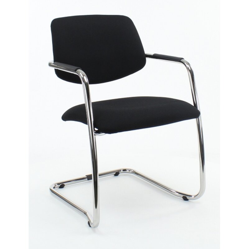 Freischwinger mit Armlehnen 825 x 500 x 470 mm (HxBxT) - chrom/schwarz