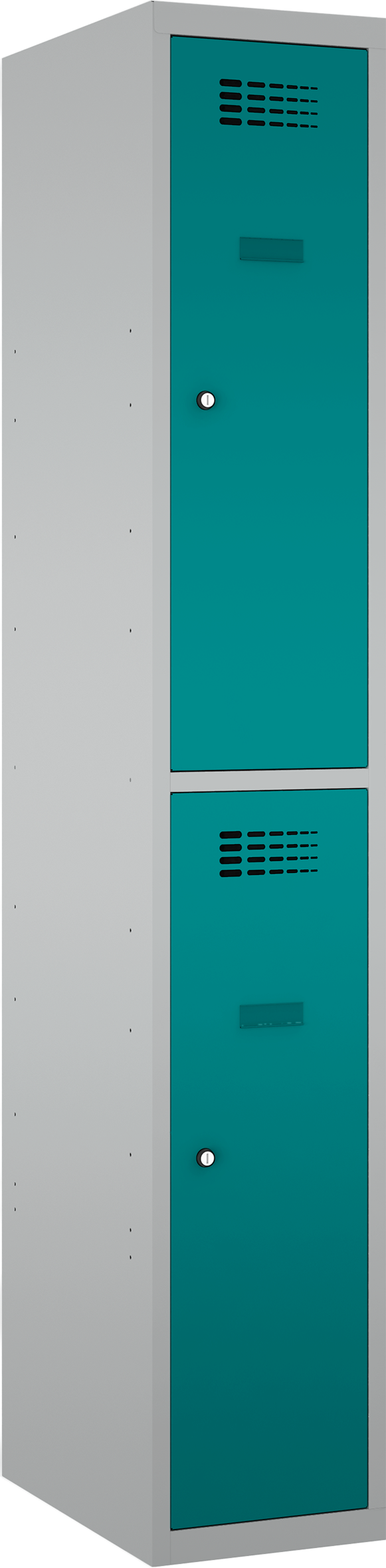 Garderobenschrank - 1 Abteil - 2 Fächer