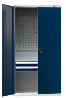 Flügeltürenschrank/ Werkzeugschrank SK1 - gelochte Wände - 1950x1044x625 mm (HxBxT)