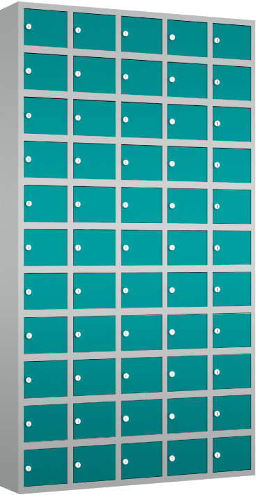 Wertfachschrank/ Handyschrank mini - stehend oder hängend - 5 Abteile - 55 Fächer