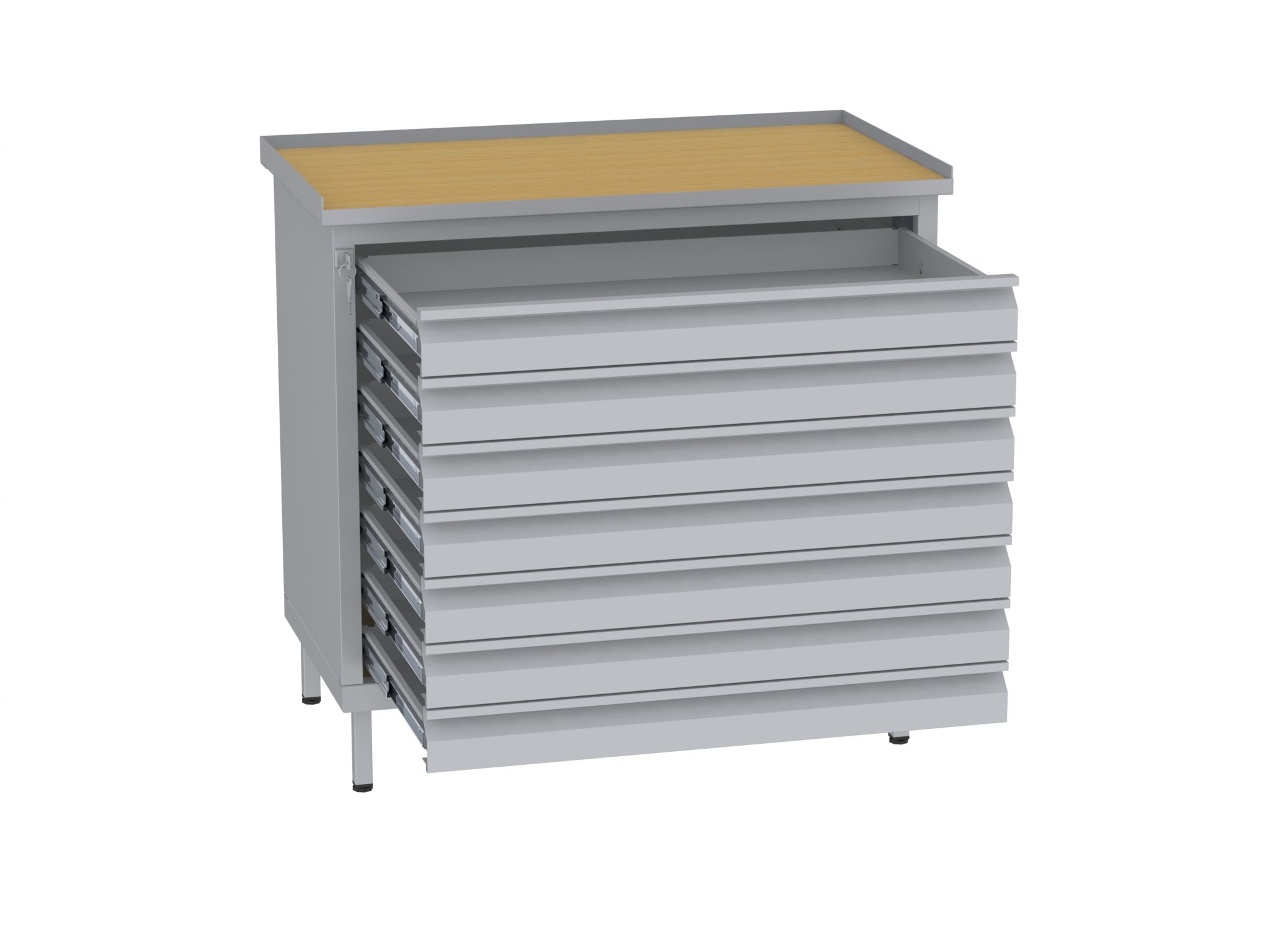 Werkstattschrank, niedrig - 7 Schubladen - 850x900x505 mm (HxBxT)