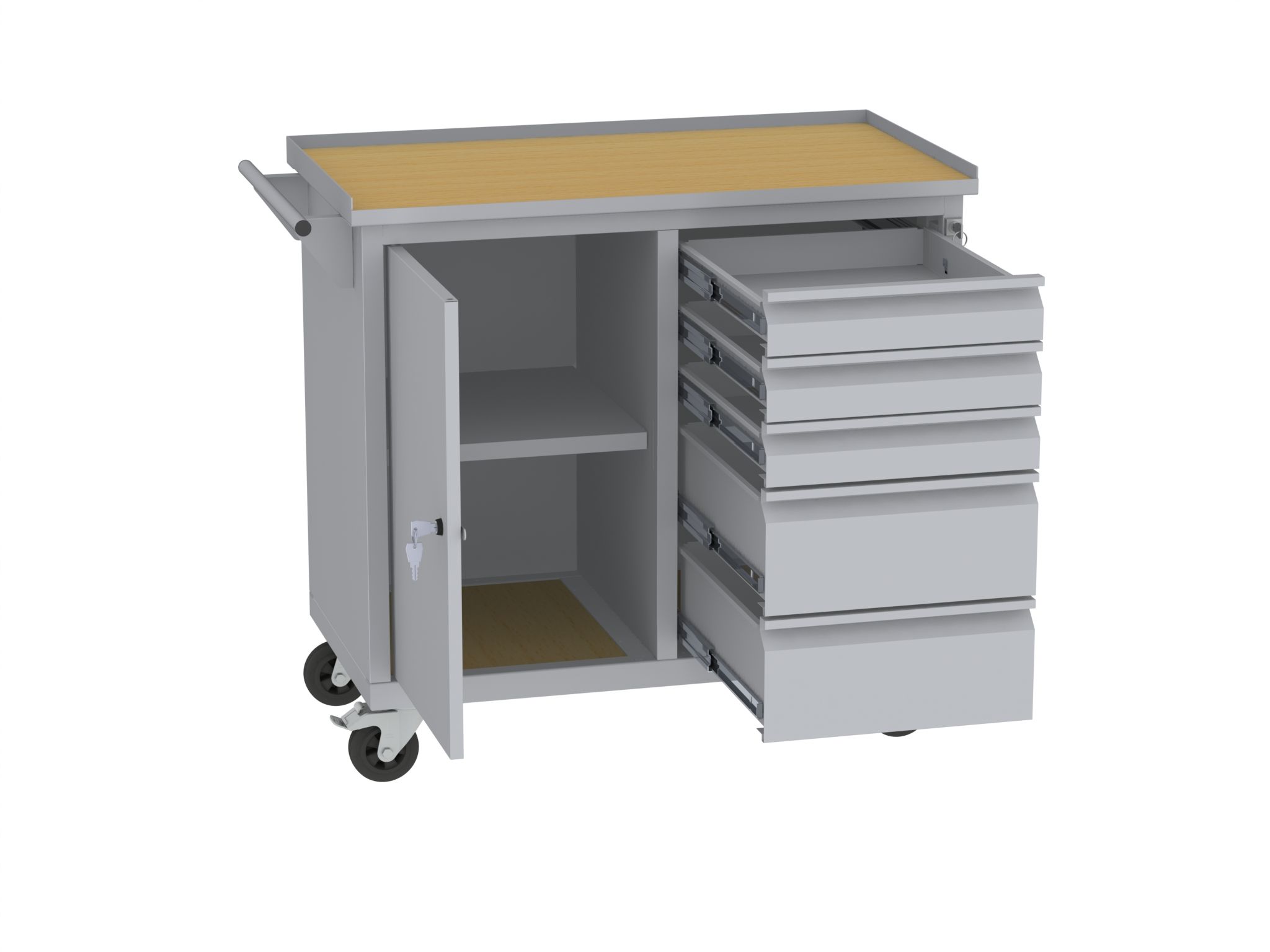 Werkzeugwagen - 2 Fächer + 2 + 3 Schubladen - 860x950x505 mm (HxBxT)