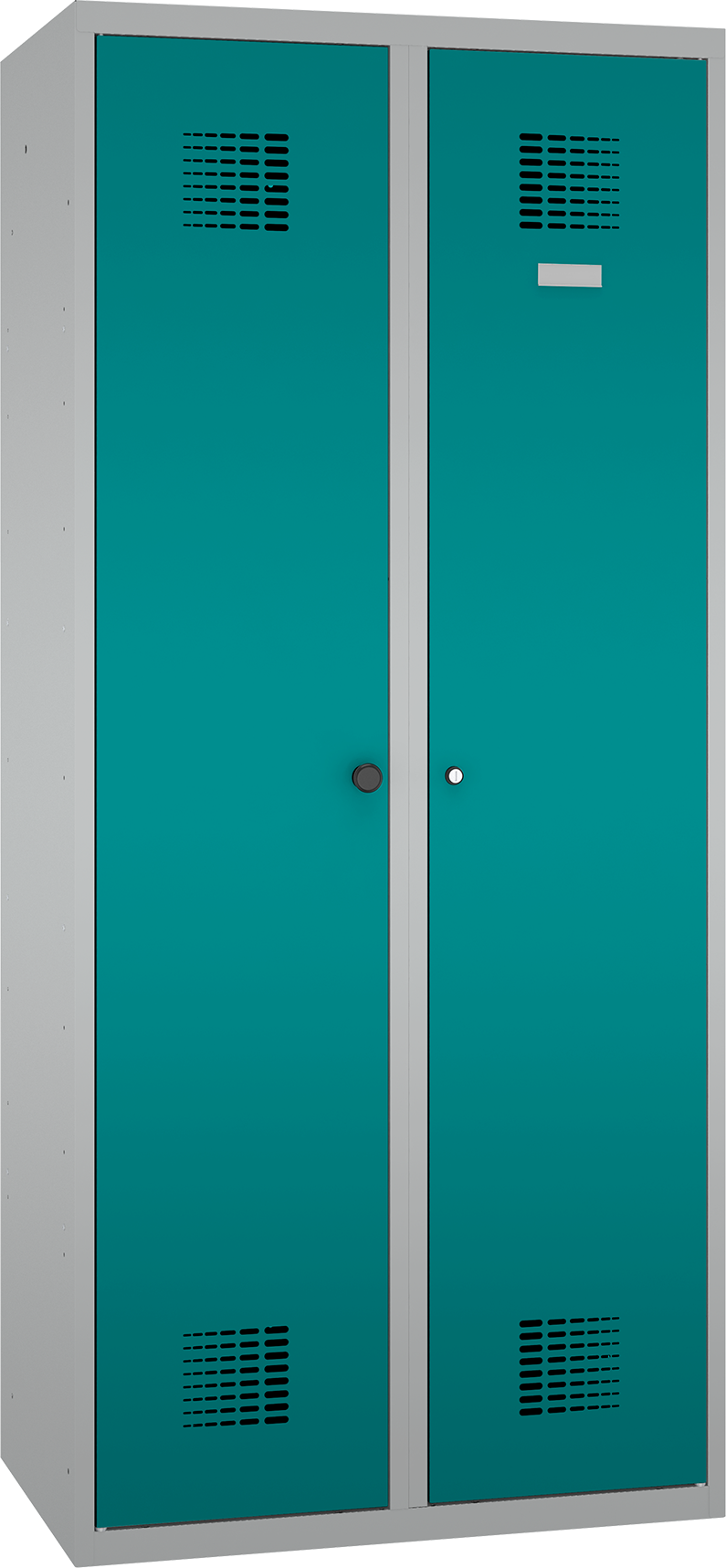 Doppelspind - 2 Abteile - 4 Fachböden links/ Kleiderstange rechts