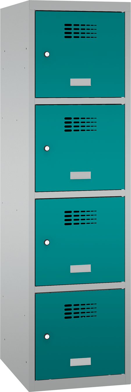 Schließfachschrank - 1 Abteil - 4 Fächer - for young pupils - 1450x400x500 mm (HxBxT)