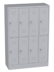 Garderobenschrank - 4 Abteile - 8 Fächer - Grundschule - 1500x1190x480 mm (HxBxT)