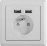 Schließfachschrank - 1 Abteil -  4 Fächer - mit Steckdosen + USB A+C