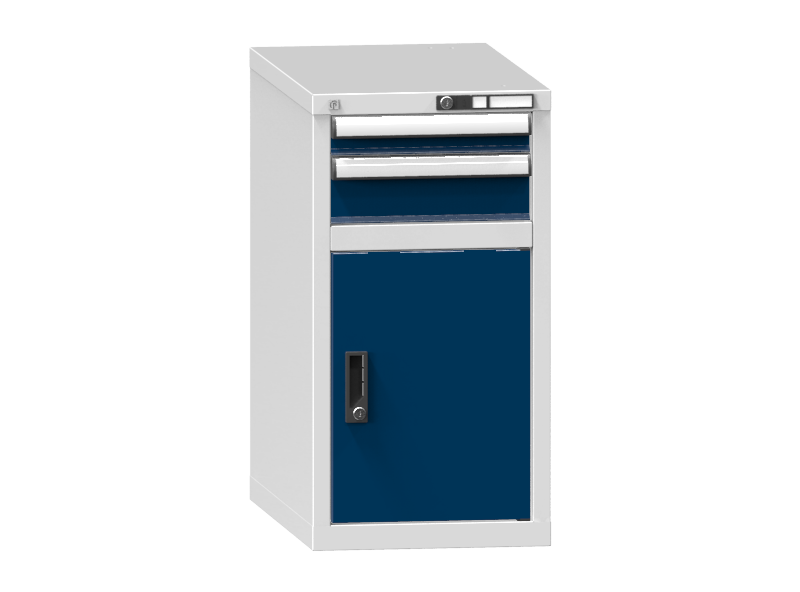 Schubladenschrank - Standcontainer  - 1+1 Schublade, 1x Tür 550 mm - 840x442x753 mm (HxBxT)
