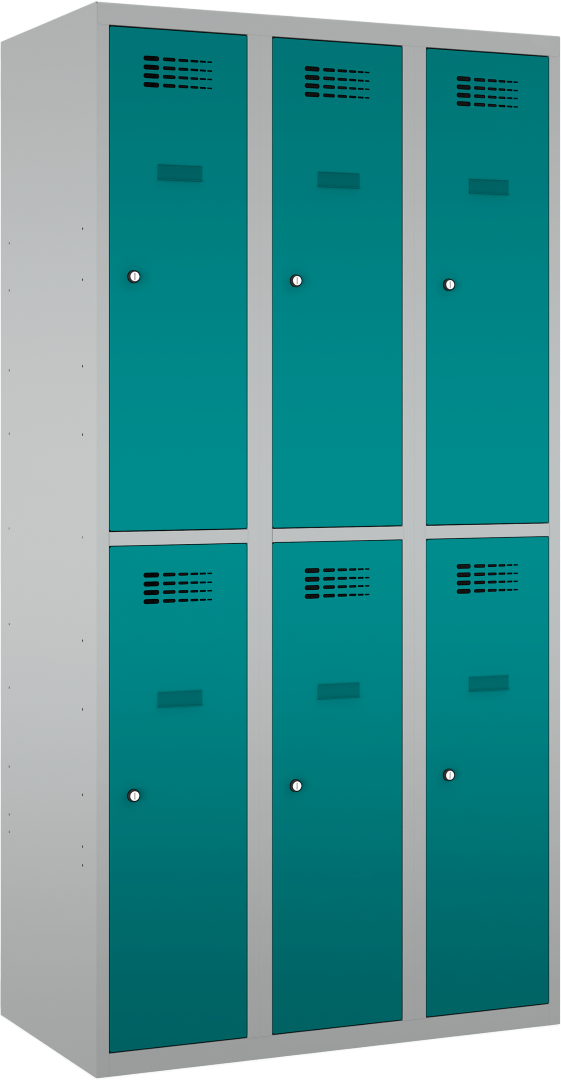 Garderobenschrank - 3 Abteile - 6 Fächer