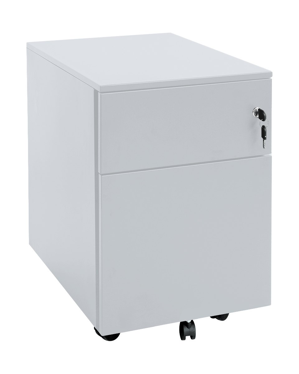 Rollcontainer - Seitengriff - 1 Schublade/Stifteschale + 1 Hängeregistratur - 550x400x590 mm (HxBxT)