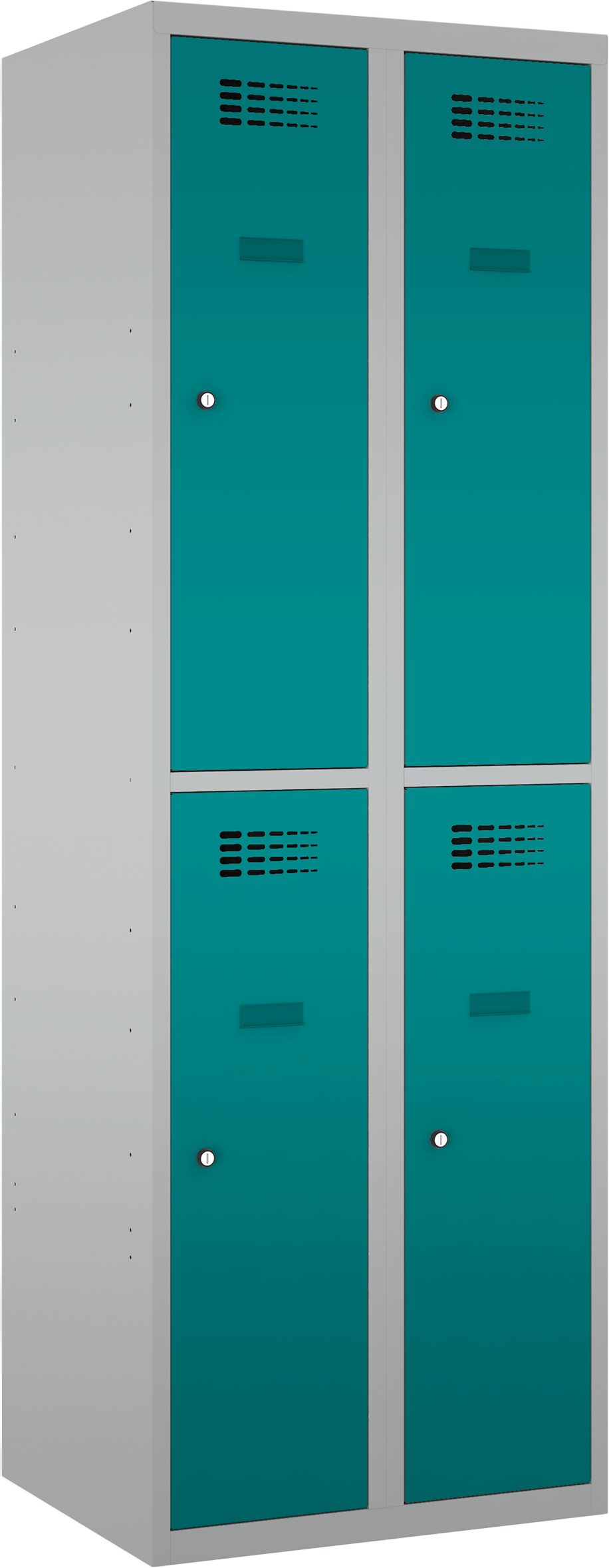 Garderobenschrank - 2 Abteile - 4 Fächer