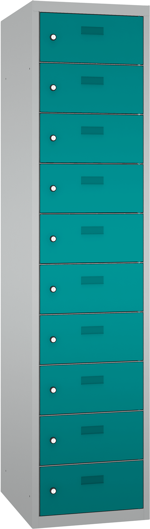 Schließfach/Kantinenschrank - 1 Abteil - 10 Fächer - stehend - 1800x425x500 mm (HxBxT)