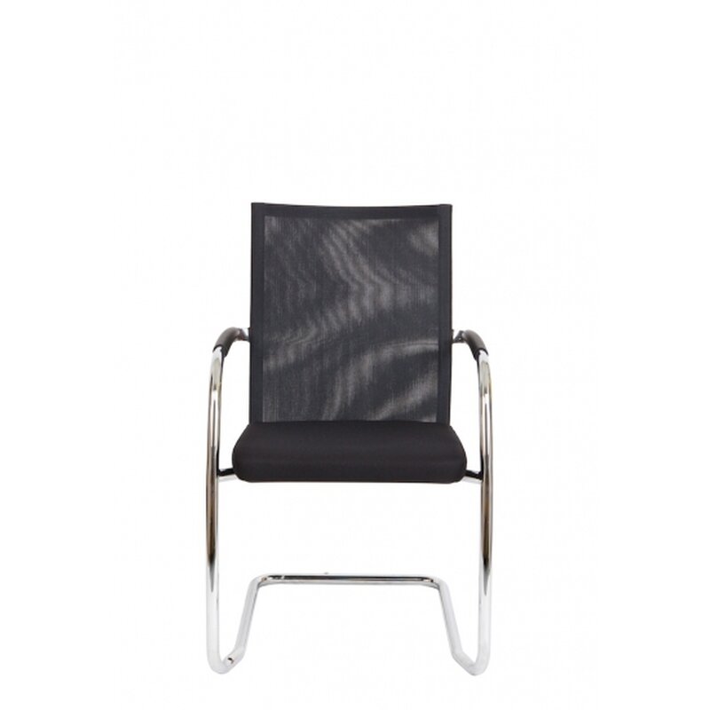 Freischwinger mit Armlehnen - Netzrücken 925 x 565 x 585 mm (HxBxT) - chrom/schwarz