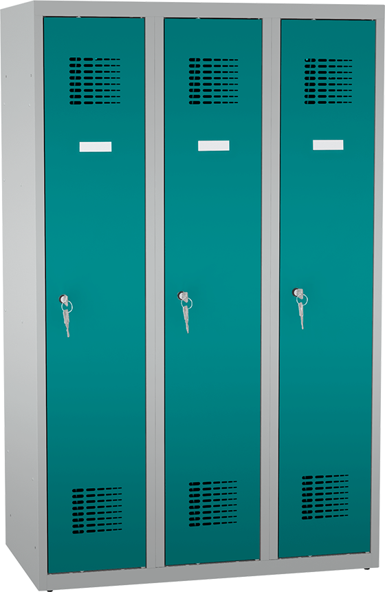 Spind - 3 Abteile - for young pupils - 1450x900x500 mm (HxBxT)