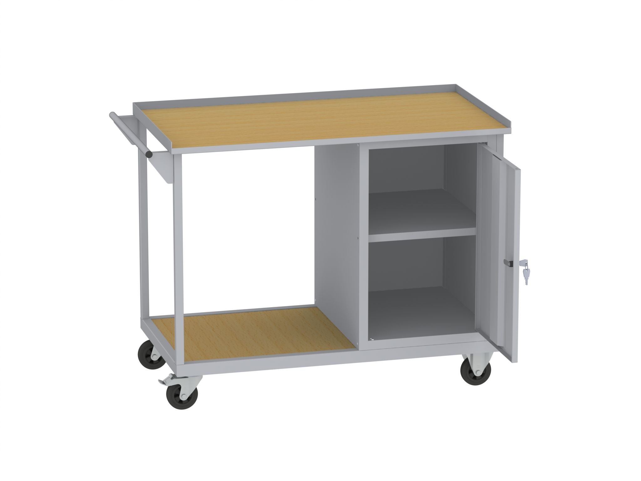 Werkstattwagen, Plattformwagen - 2 Fächer - 890x1150x590 mm (HxBxT) - Schrank A