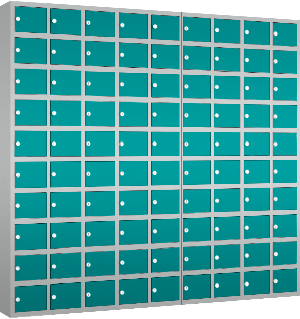 Wertfachschrank/ Handyschrank mini - stehend oder hängend - 9 Abteile - 90 Fächer