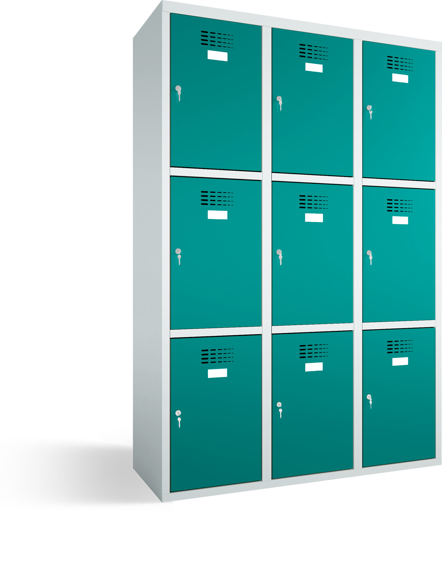 Schließfachschrank - 3 Abteile - 9 Fächer