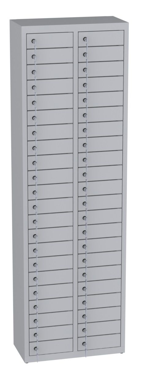 Schließfachschrank - 2 Abteile - 44 Fächer - 1950x610x300 mm  (HxBxT)