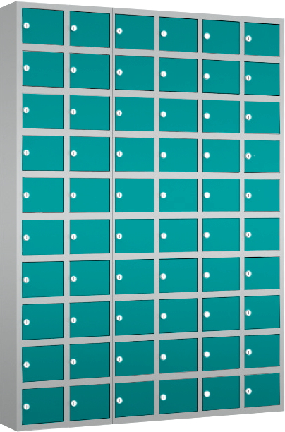 Wertfachschrank/ Handyschrank mini - stehend oder hängend - 6 Abteile - 60 Fächer