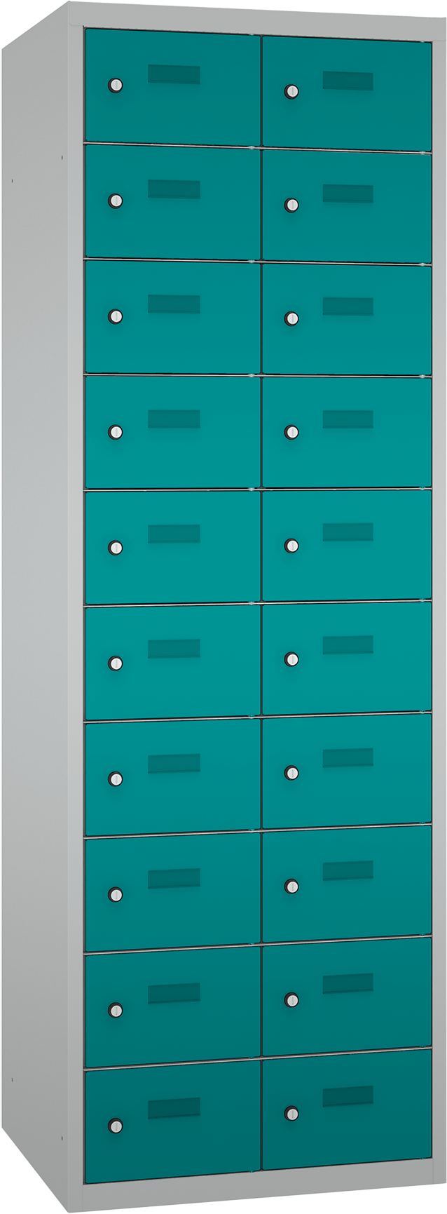 Schließfach/Kantinenschrank - 2 Abteile - 20 Fächer - stehend - 1800x600x500 mm (HxBxT)