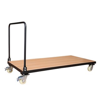 Transportwagen für Klapptische - schwarz/buche