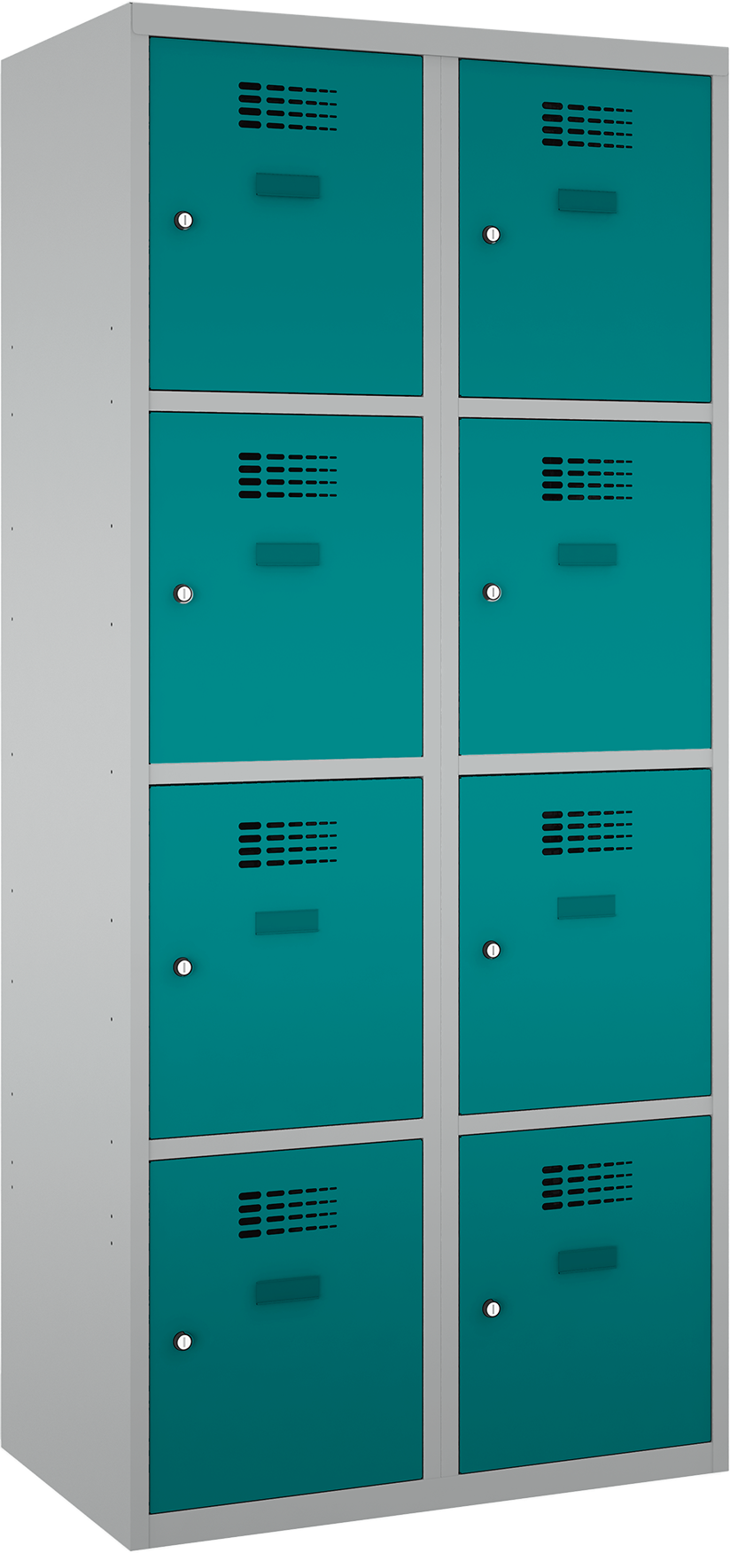Schließfachschrank/Fächerschrank - 2 Abteile - 8 Fächer