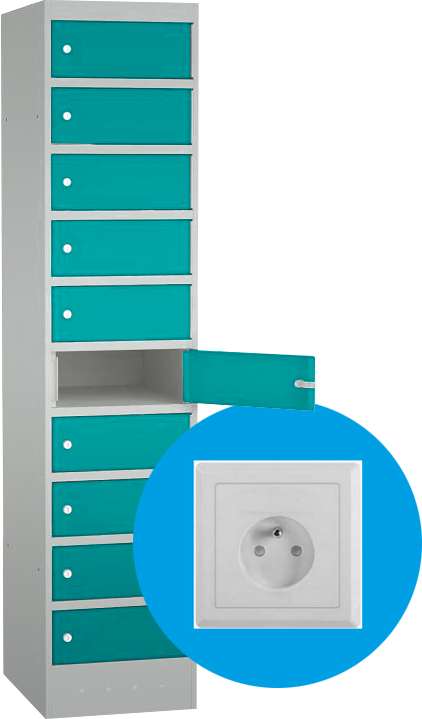 Notebookschrank / Laptopschrank  -  1 Abteil - 10 Fächer - mit Ladefunktion