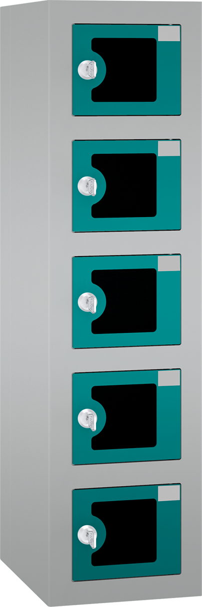 Handyladeschrank mini / transparente Türen -  1 Abteil - 5 Fächer - USB AC oder CC