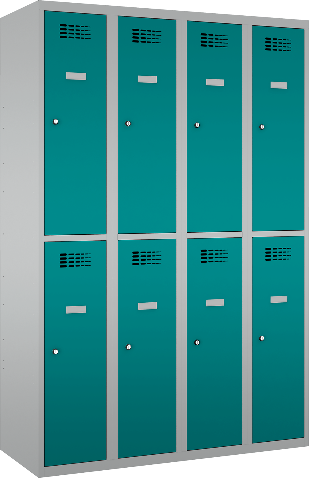 Garderobenschrank - 4 Abteile - 8 Fächer - for young pupils - 1450x1200x500 mm (HxBxT)