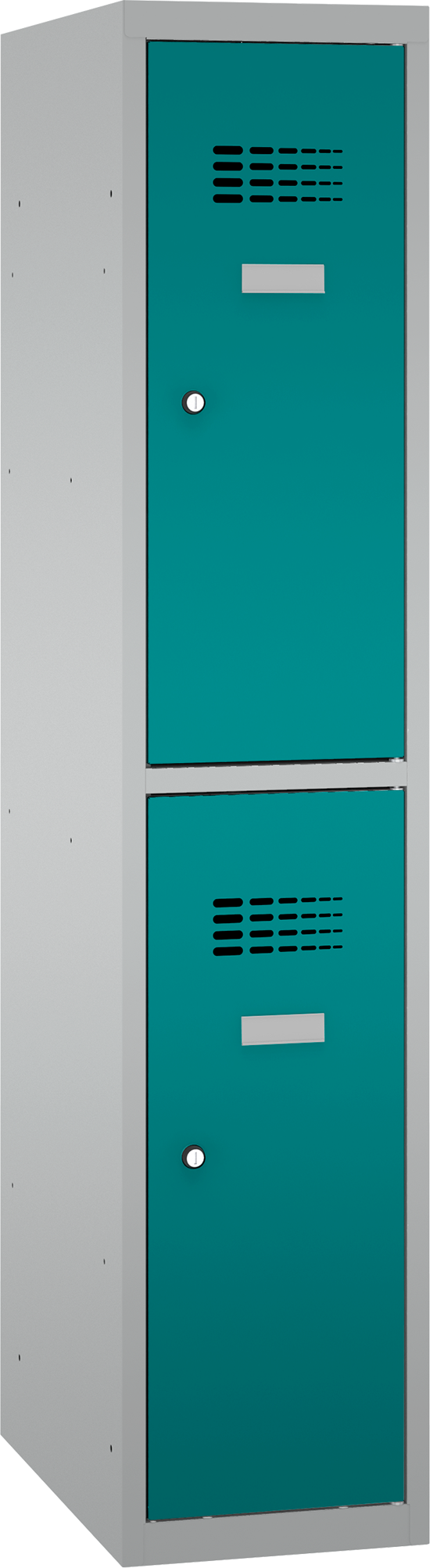 Garderobenschrank - 1 Abteil -  2 Fächer - mit Bücherregal - 1800x300x500 mm (HxBxT)