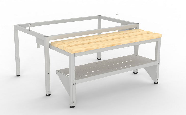 Schuhablage für ausziehbare Sitzbank / Untergestell - 1200 mm