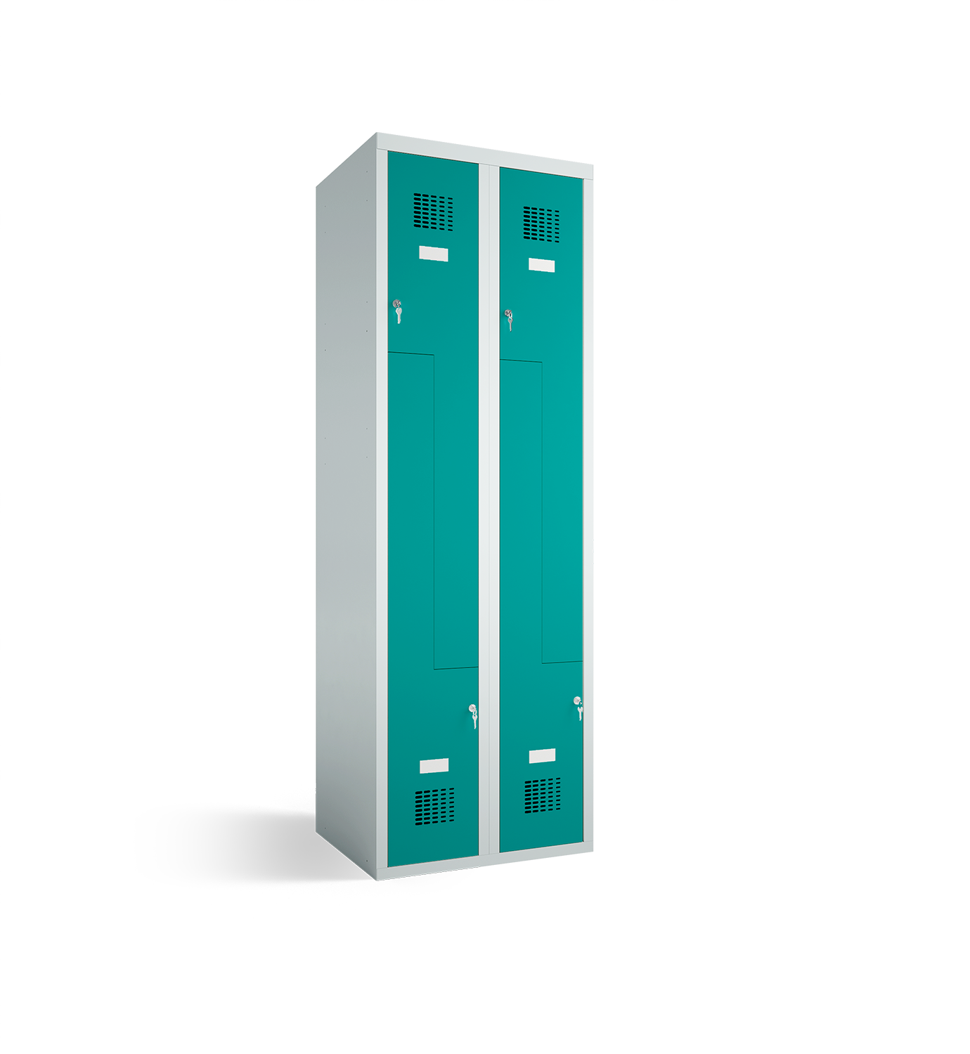 Z-Spind, Garderobenschrank - 2 Abteile - 4 Fächer  1800x600/800x500 mm (HxBxT)