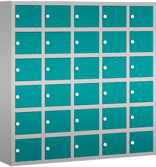 Wertfachschrank/ Handyschrank mini - stehend oder hängend - 5 Abteile - 30 Fächer