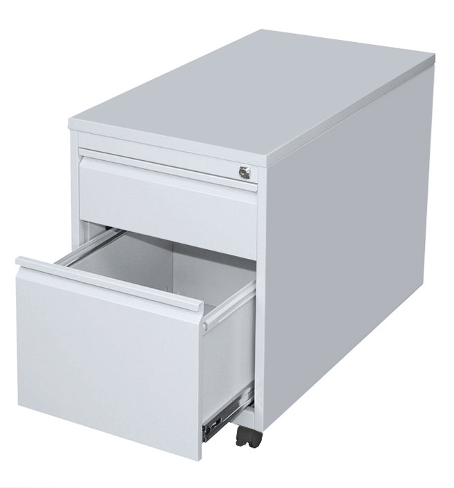 Rollcontainer mit Hängeregistratur - Holzdekortop - 2 Schubladen - 620x460x790 mm (HxBxT)