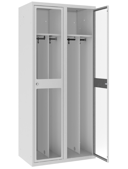 Spind - 2 Abteile - Plexiglas Tür - 1800x800x500 mm (HxBxT)