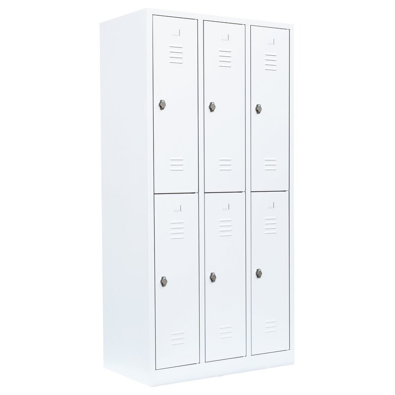 Garderobenschrank - 3 Abteile - 6 Fächer - 1800x885x500 mm (HxBxT)