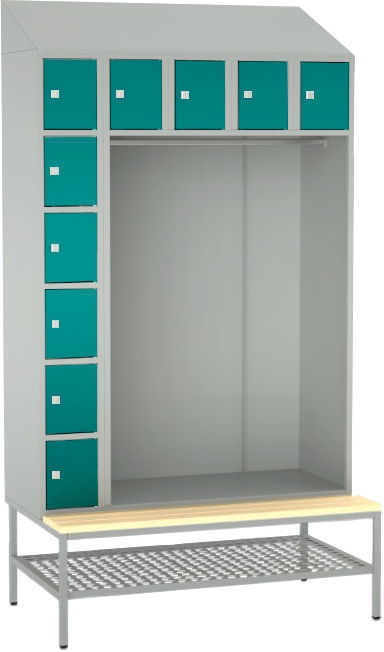 offene Garderobe mit Sitzbank - 10 Fächer
