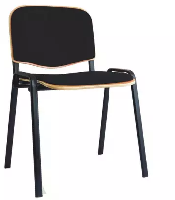 Besucherstuhl - Buchenschichtholz gepolstert - 450/810 x 545 x 425 mm (HxBxT) - Gestell tiefschwarz