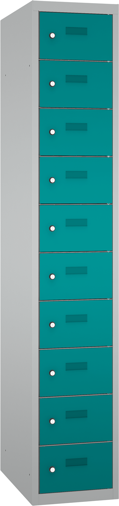 Schließfach/Kantinenschrank - 1 Abteil - 10 Fächer - stehend - 1800x320x500 mm (HxBxT)