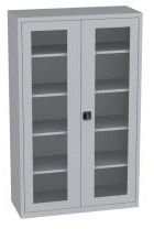 Büroschrank mit Plexiglastüren - 4 Einlegeböden - 1950x1200x400 mm  (HxBxT)