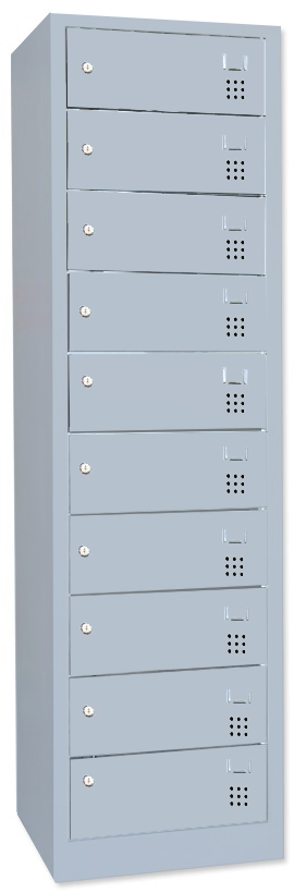 Laptopschrank mit Ladefunktion - 1 Abteil - 10 Fächer  -  1800x500x500 mm (HxBxT)