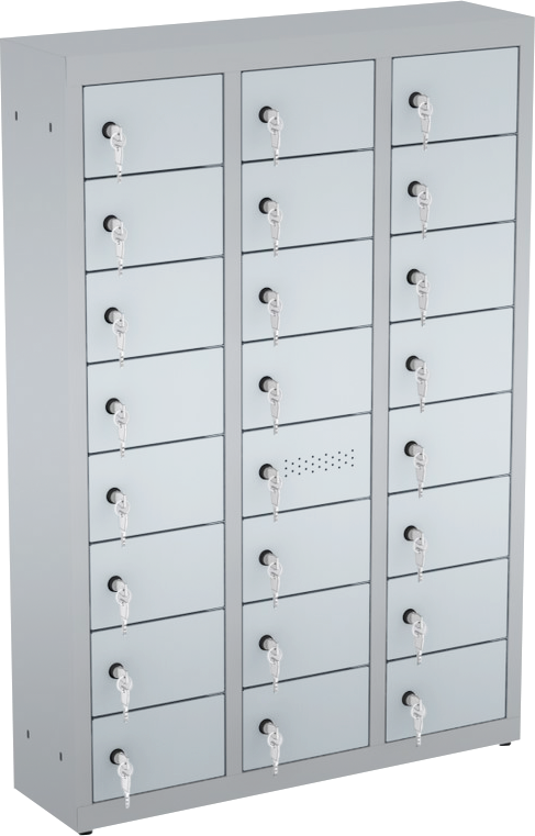 Wertfachschrank / Handyschrank - 3 Abteile - 24 Fächer
