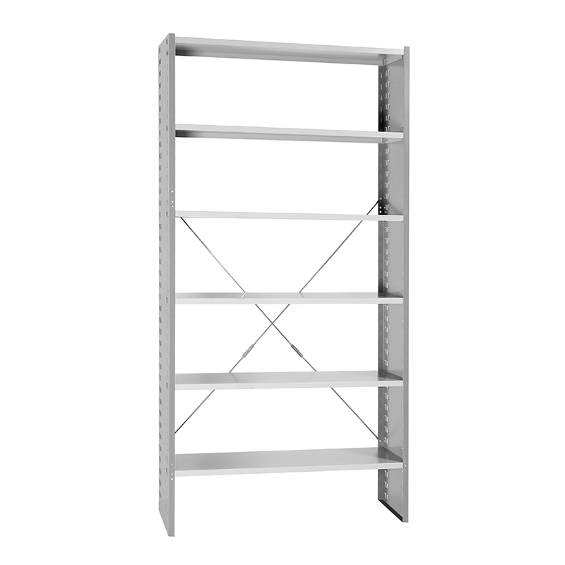 Grundregal - Stecksystem - 6 Fachböden  - lichtgrau